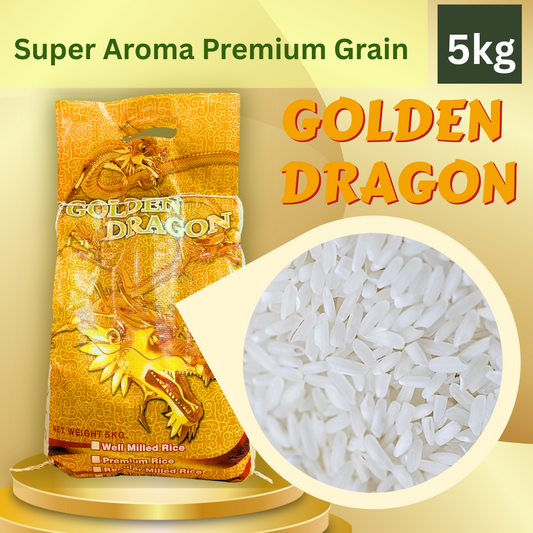 Golden Dragon Super Aroma Premium Grain Rice 1 Bag| Wholesale | Premium-Quality (per 5kg)